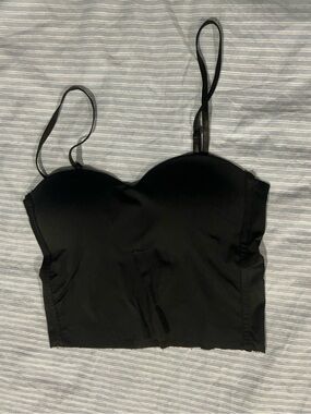Women's Black Longline Bustier Top